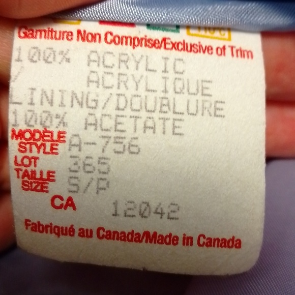 NWD blue and white jacket zip up woman size small light spring padded shoulders - Picture 4 of 5